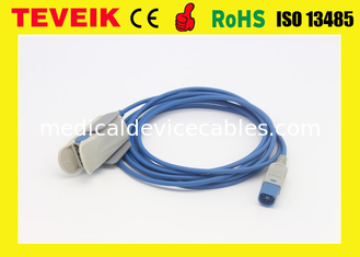 Câble Spo2 médical/capteur adulte de l'agrafe Spo2 de doigt avec 8pin le connecteur, ISO13485