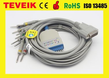 Câble de Schiller ECG avec 10 le câble intégré d'électrocardiogramme de la banane 4,0 AHA de fils