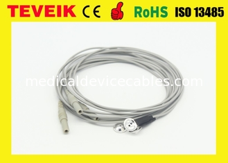 DIN1.5 câble médical d'OEM de la prise 1m avec les électrodes argentées plaquées de chlorure d'argent