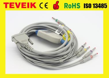 Le prix usine de Teveik Schiller médical AT3/AT6 10 mène le câble d'électrocardiogramme de DB15pin avec la banane 4,0