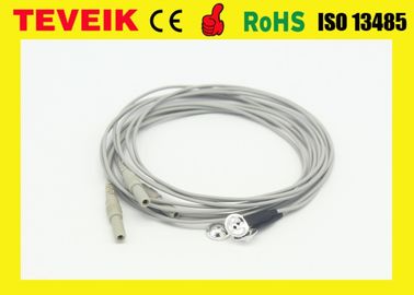 Électrodes pures de haute qualité de câble de l'argent EEG pour la machine d'EEG, câble d'eeg de la prise DIN1.5