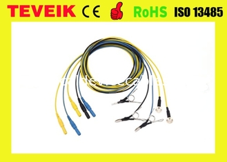 Câble pur de l'électrode EEG de ruban de fabricant de haute qualité, câble médical multicolore de l'eeg 5pcs/set