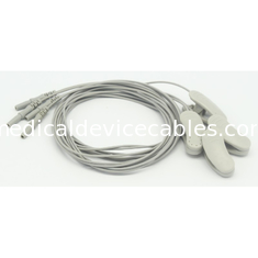 Oreille argentée pure - câble de l'agrafe EEG 1 paire de 1.2m de matériel du vacarme TPU avec la prise DIN1.5