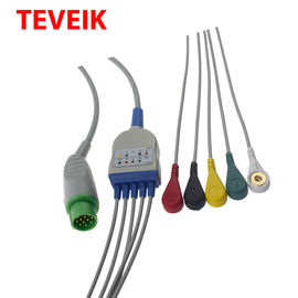 Câble patient TM910 compatible d'Ecg du CEI du rond 12 d'avance médicale de Pin Schiller 5
