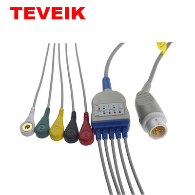 Le CEI TPU de rupture de fil de connexion de la borne 3 du rond 12 de câble du moniteur patient ECG de Mindray T5 T6 T8