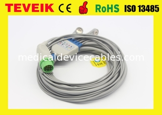 Câble médical du rond 12pin TPU ECG de Kontron 7135B d'usine de Shenzhen pour le moniteur patient