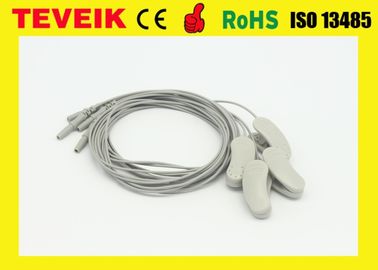 Prise pure ROHS de l'électrode DIN 1,5 d'agrafe d'oreille de câble du mètre EEG de l'argent 1,2