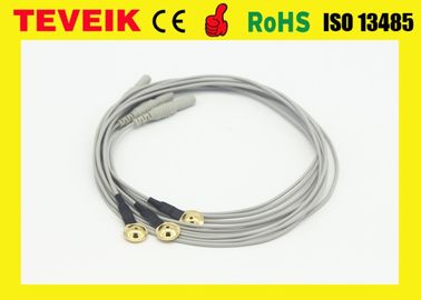 Imperméabilisez le câble de l'électrode EEG d'en cuivre plaqué d'or de 1 mètre avec la prise DIN 1,5