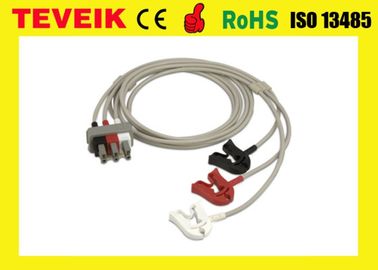 Le câble médical 3 d'électrocardiogramme du câble M1603A du moniteur patient ECG de  mène l'agrafe AHA