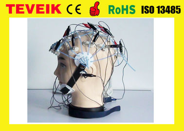 Avance 20 séparant le chapeau d'EEG avec l'électrode d'en cuivre plaqué de chlorure d'argent