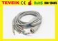 Prix usine de Teveik 10 de câble d'électrocardiogramme de Kenz 103 106 ECG d'avances, résistance du CEI 4.7K de la banane 4,0