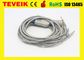 Prix usine de Teveik 10 de câble d'électrocardiogramme de Kenz 103 106 ECG d'avances, résistance du CEI 4.7K de la banane 4,0