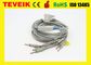 Câble médical d'électrocardiogramme du DB 15pin ECG/de fils de Nihon Kohden BJ-901D 10 de prix usine de Teveik, banane 4,0