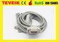 Câble d'ekg d'avance de l'usage médical 10, câble instantané d'ecg, câble d'ekg compatible de Siemens/Hellige