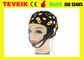 Chapeau noir d'électrode de l'électrode EEG de bidon, 20 avances séparant le chapeau d'EEG