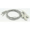 Oreille argentée pure - câble de l'agrafe EEG 1 paire de 1.2m de matériel du vacarme TPU avec la prise DIN1.5