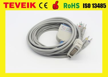 Câble du DB 15pin ECG/EKG de fil de Fukuda Denshi 10 de prix usine de Teveik pour Cardimax FX-2111