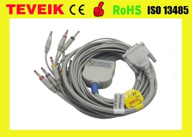 Le câble d'électrocardiogramme de schiller de dispositif médical avec la résistance du CEI 10K de la banane 4,0, 10 mènent le câble d'ecg