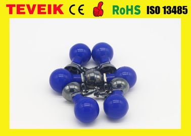 Matériel nickelé de silicone d'aspiration de tasse de boule bleue pédiatrique d'électrode pour DIN 3,0