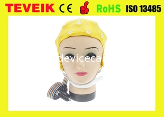 Chapeau médical d'EEG, électrode de bidon, chapeau d'eeg de 32 avances avec le connecteur mâle DB25 pour la machine d'eeg