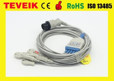 Usine de Teveik Mindray réutilisable autour 6pin 5 de câble des avances TPU ECG pour le moniteur patient