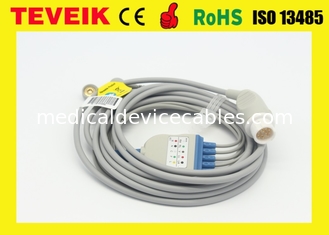 Le rond médical réutilisable 12pin 5 de HP d'usine de TEVEIK mène le câble d'ECG pour le moniteur patient