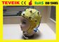 Le fournisseur médical de Neurofeedback 20 intégrés jaunes mène le chapeau d'EEG pour la machine d'EEG, agrafe Tin Electrode d'oreille