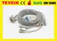 Câble des fils ECG/EKG du DB 15pin 10 du prix usine de Teveik M1770A pour le moniteur patient, rupture