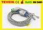 Câble médical de fil des avances ECG de Siemens Drager 5 de prix usine pour le moniteur patient, 10pin rond